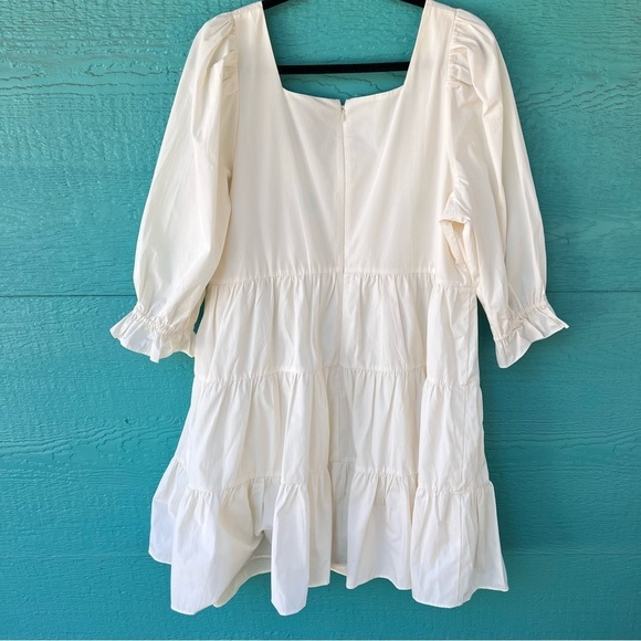 MADEWELL LIZZIE BABYDOLL MILKMAID  POPLIN PUFF SLEEVES DRESS SIZE 14W NWT CREAM - Picture 11 of 11